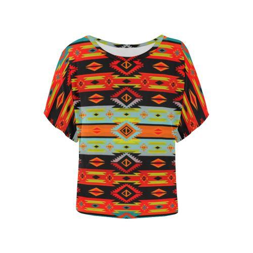 Adobe Kiva Women's Batwing-Sleeved Blouse T shirt (Model T44) Women's Batwing-Sleeved Blouse T shirt (T44) e-joyer 