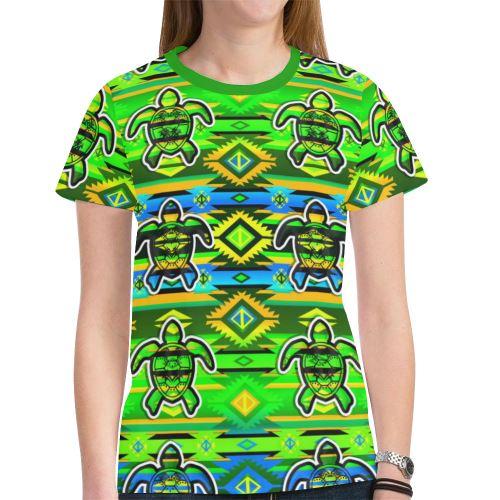 Adobe Nature Turtle New All Over Print T-shirt for Women (Model T45) New All Over Print T-shirt for Women (T45) e-joyer 