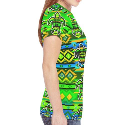 Adobe Nature Turtle New All Over Print T-shirt for Women (Model T45) New All Over Print T-shirt for Women (T45) e-joyer 