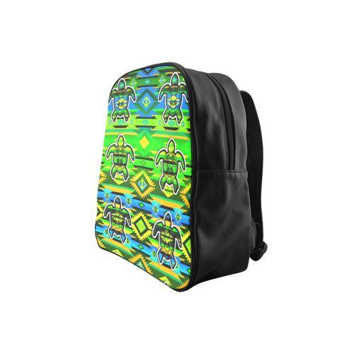 Adobe-Nature-Turtle School Backpack (Model 1601)(Small) School Backpacks/Small (1601) e-joyer 