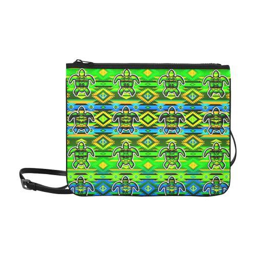 Adobe-Nature-Turtle Slim Clutch Bag (Model 1668) Slim Clutch Bags (1668) e-joyer 