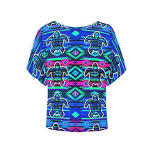 Load image into Gallery viewer, Adobe Sunset Turtle Women&#39;s Batwing-Sleeved Blouse T shirt (Model T44) Women&#39;s Batwing-Sleeved Blouse T shirt (T44) e-joyer 
