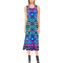 Load image into Gallery viewer, Adobe Sunset Turtles Phaedra Sleeveless Open Fork Long Dress (Model D08) Phaedra Sleeveless Open Fork Long Dress (D08) e-joyer 
