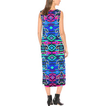 Load image into Gallery viewer, Adobe Sunset Turtles Phaedra Sleeveless Open Fork Long Dress (Model D08) Phaedra Sleeveless Open Fork Long Dress (D08) e-joyer 
