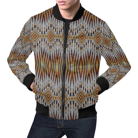 Fire Feather White Bomber Jacket for Men