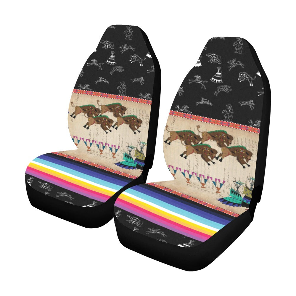 Buffalos Running Black Sky Car Seat Covers (Set of 2)