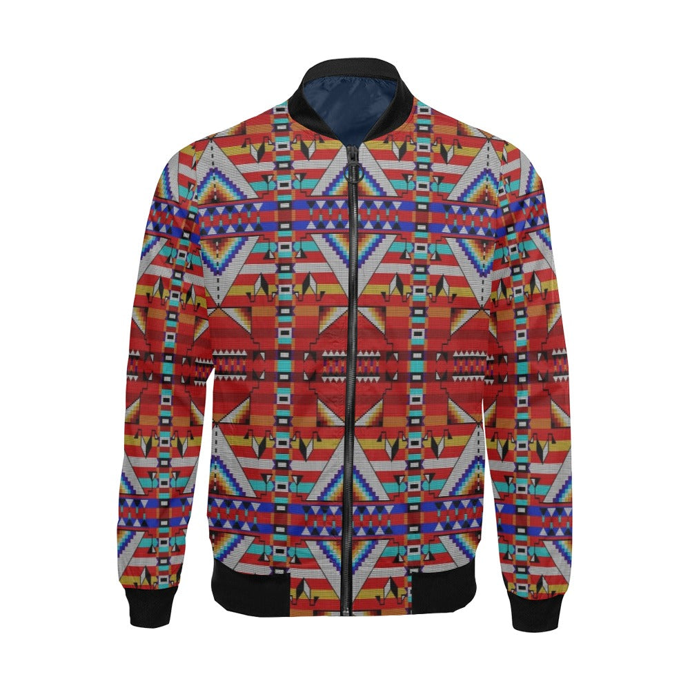 Medicine Blessing Red Bomber Jacket for Men