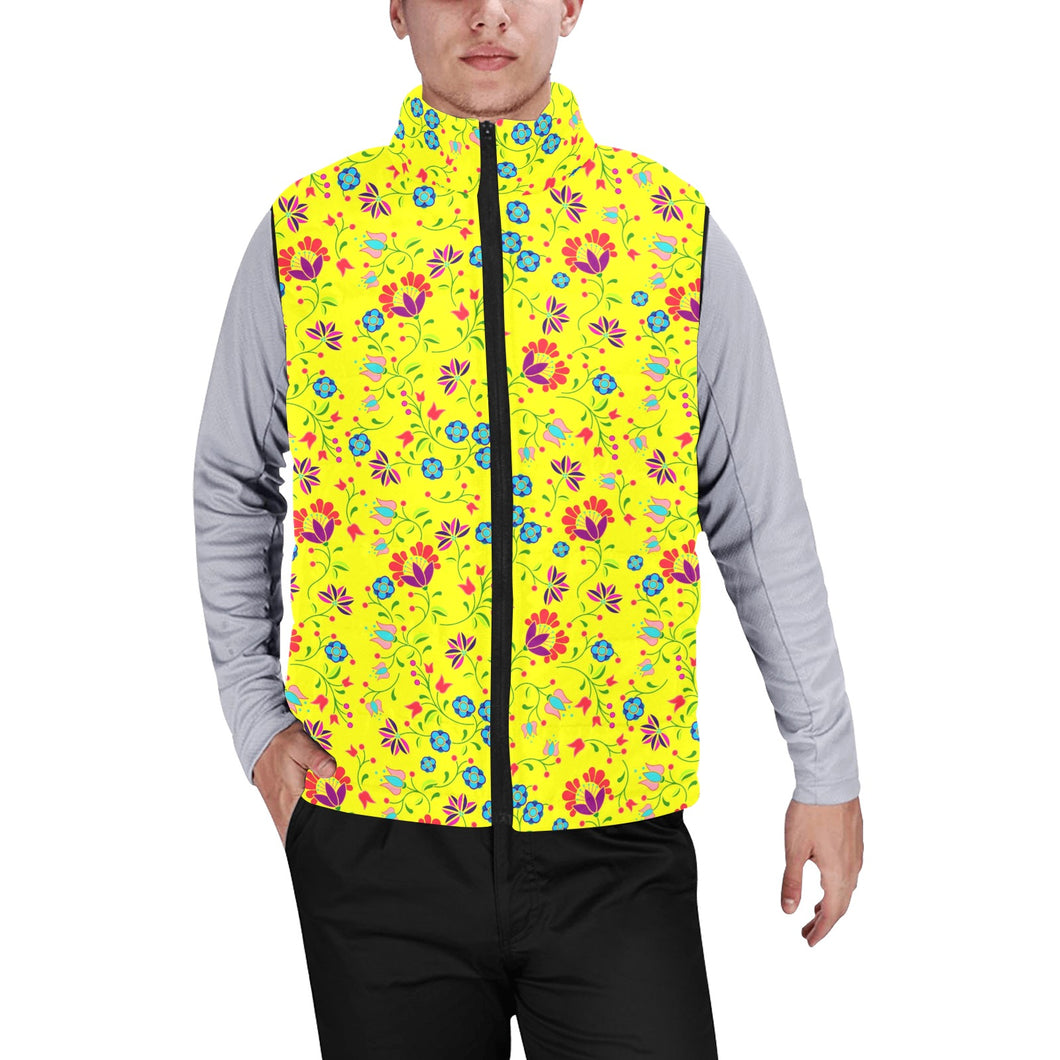 Fleur Indigine Mais Men's Padded Vest Jacket