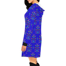 Load image into Gallery viewer, Dakota Damask Blue Hoodie Dress
