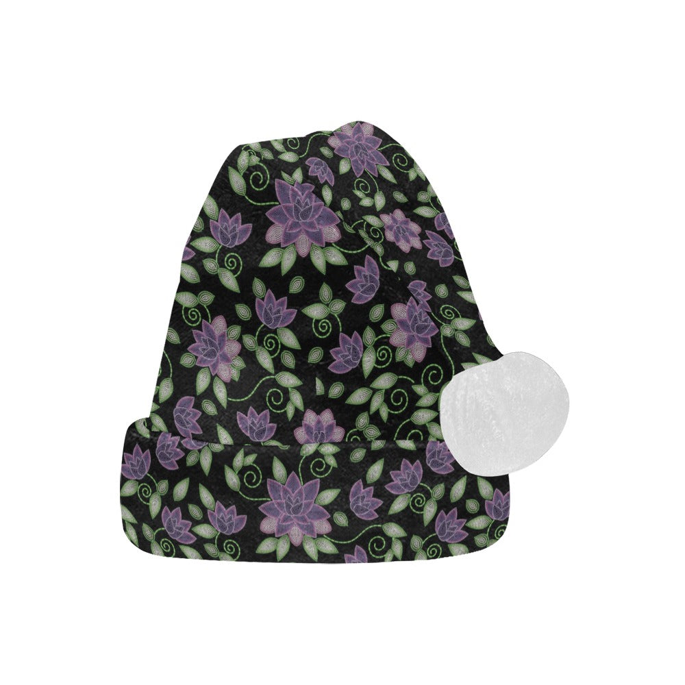 Purple Beaded Rose Santa Hat