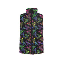 Load image into Gallery viewer, Neon Floral Hummingbirds Women&#39;s Padded Vest Jacket
