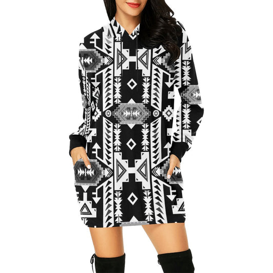 Chiefs Mountain Black and White Hoodie Dress