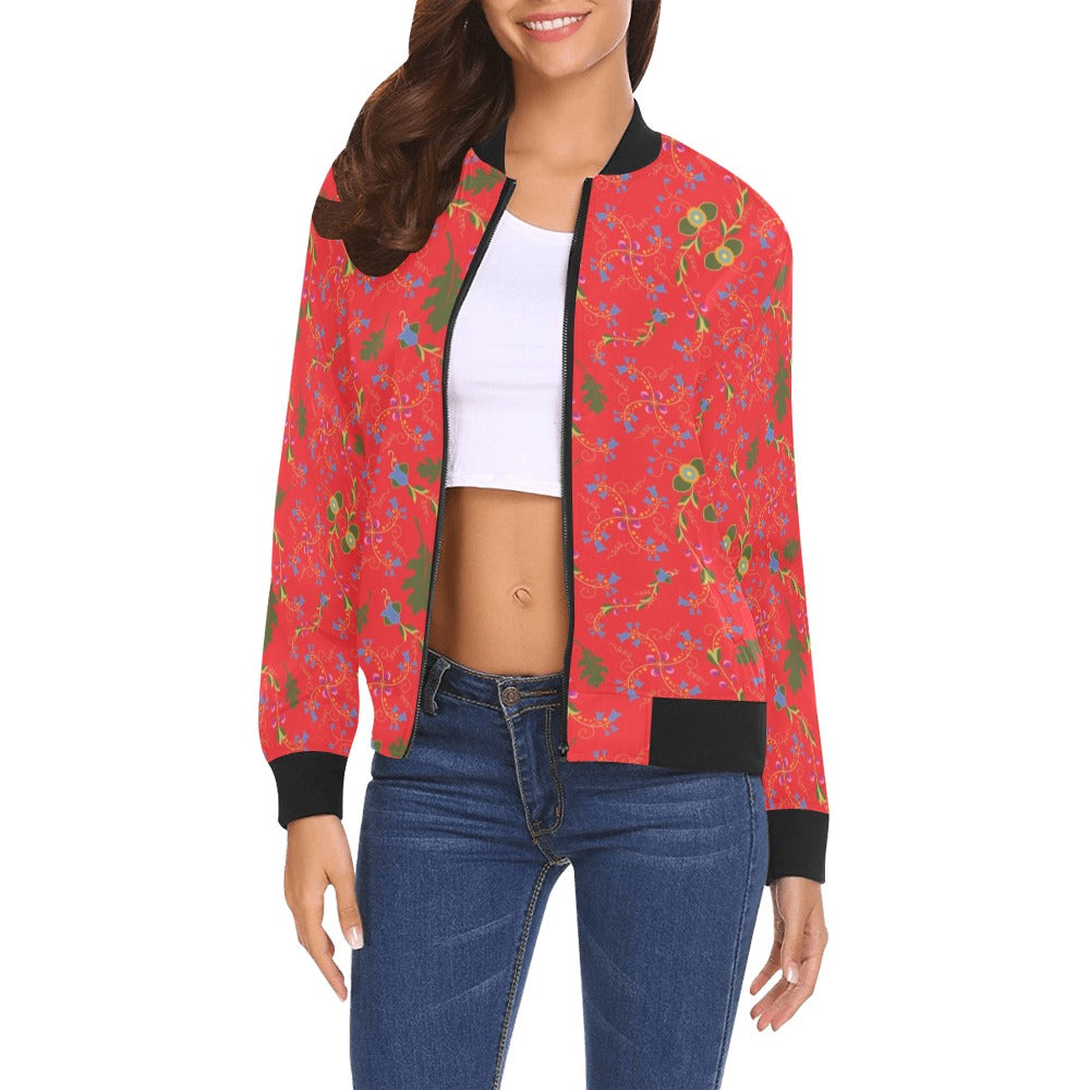 Vine Life Scarlet Bomber Jacket for Women