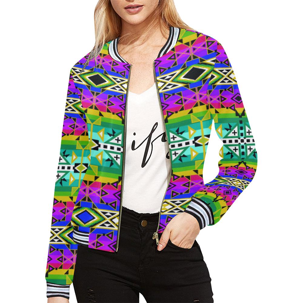 After the Northwest Rain All Over Print Bomber Jacket for Women (Model H21) All Over Print Bomber Jacket for Women (H21) e-joyer 