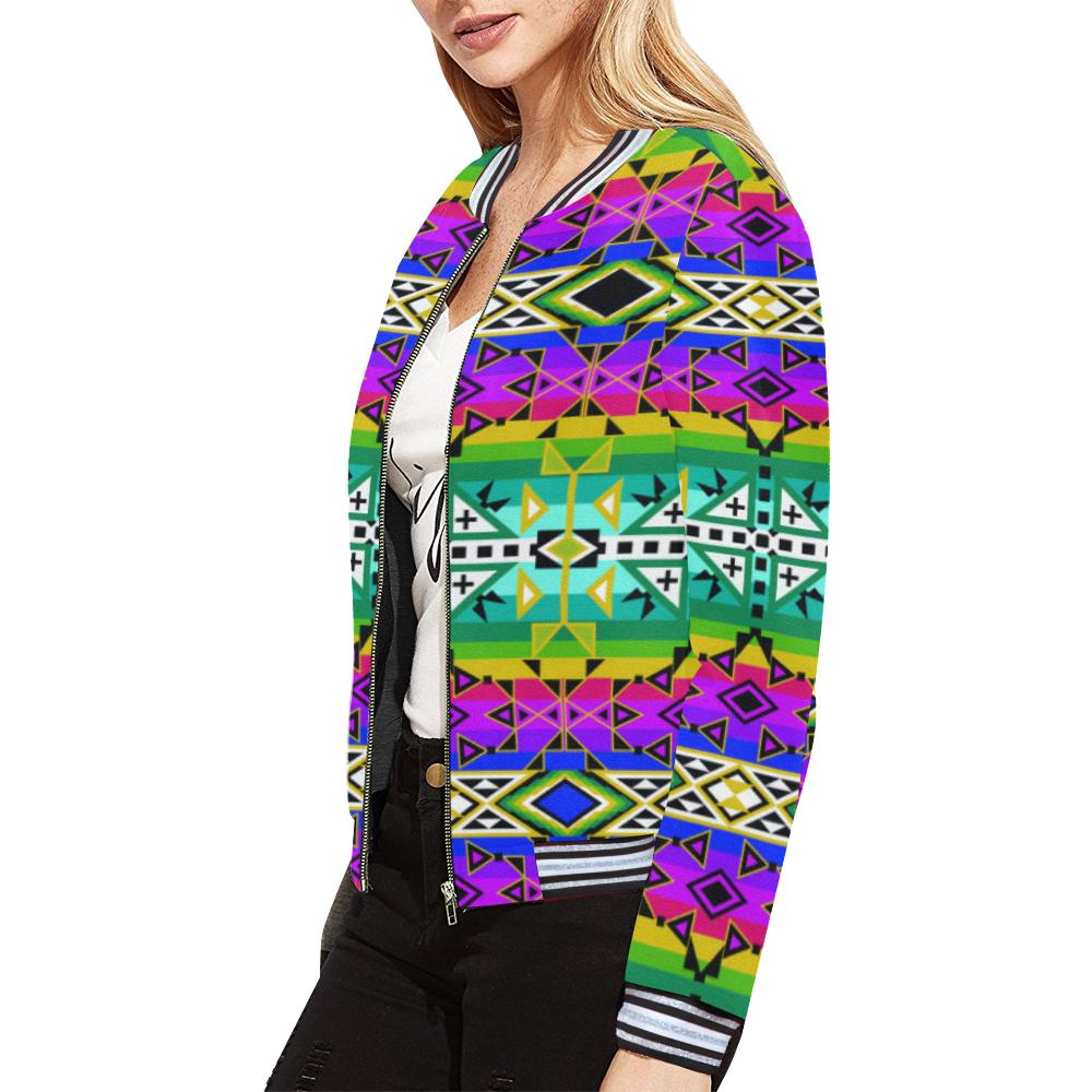 After the Northwest Rain All Over Print Bomber Jacket for Women (Model H21) All Over Print Bomber Jacket for Women (H21) e-joyer 