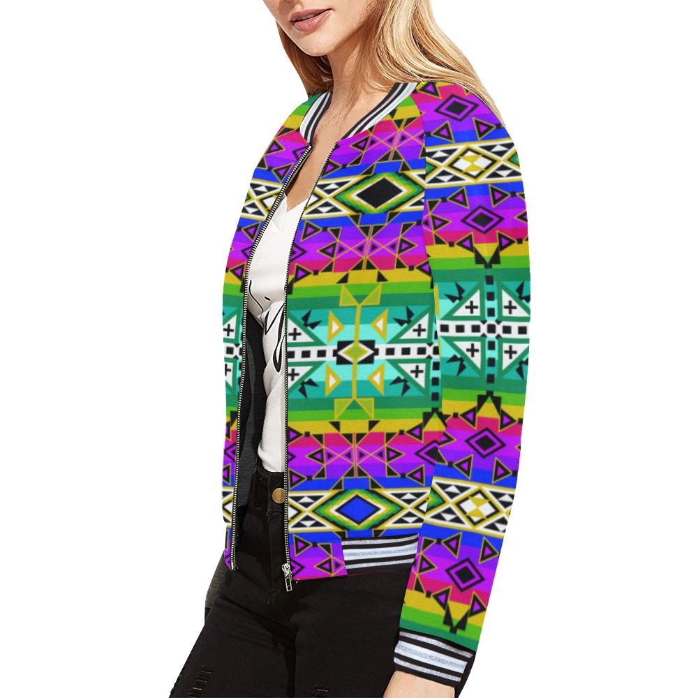 After the Northwest Rain All Over Print Bomber Jacket for Women (Model H21) All Over Print Bomber Jacket for Women (H21) e-joyer 