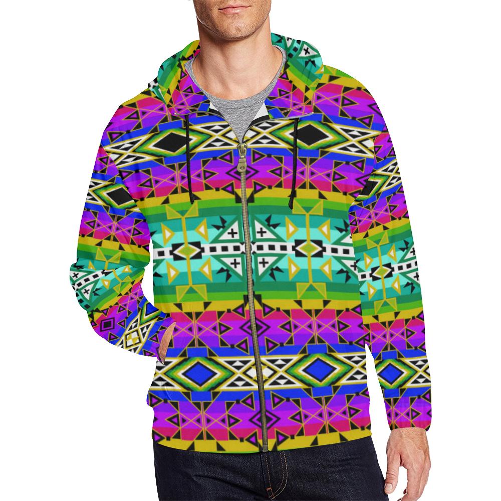 After the Northwest Rain All Over Print Full Zip Hoodie for Men (Model H14) All Over Print Full Zip Hoodie for Men (H14) e-joyer 