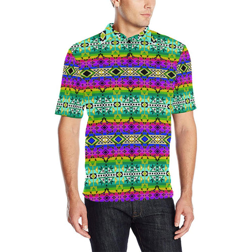 After the Northwest Rain Men's All Over Print Polo Shirt (Model T55) Men's Polo Shirt (Model T55) e-joyer 