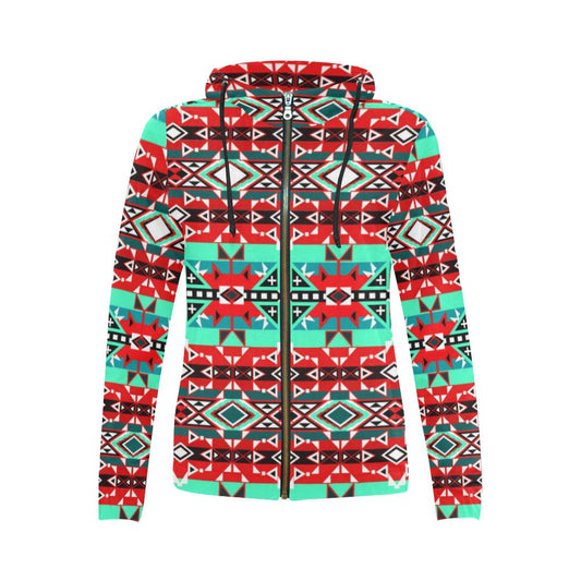 After the Southwest Rain All Over Print Full Zip Hoodie for Women (Model H14) All Over Print Full Zip Hoodie for Women (H14) e-joyer 