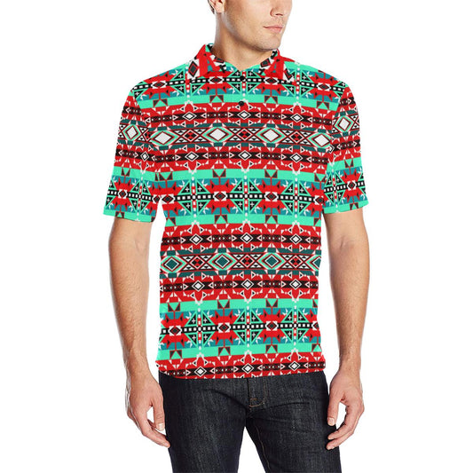 After the Southwest Rain Men's All Over Print Polo Shirt (Model T55) Men's Polo Shirt (Model T55) e-joyer 