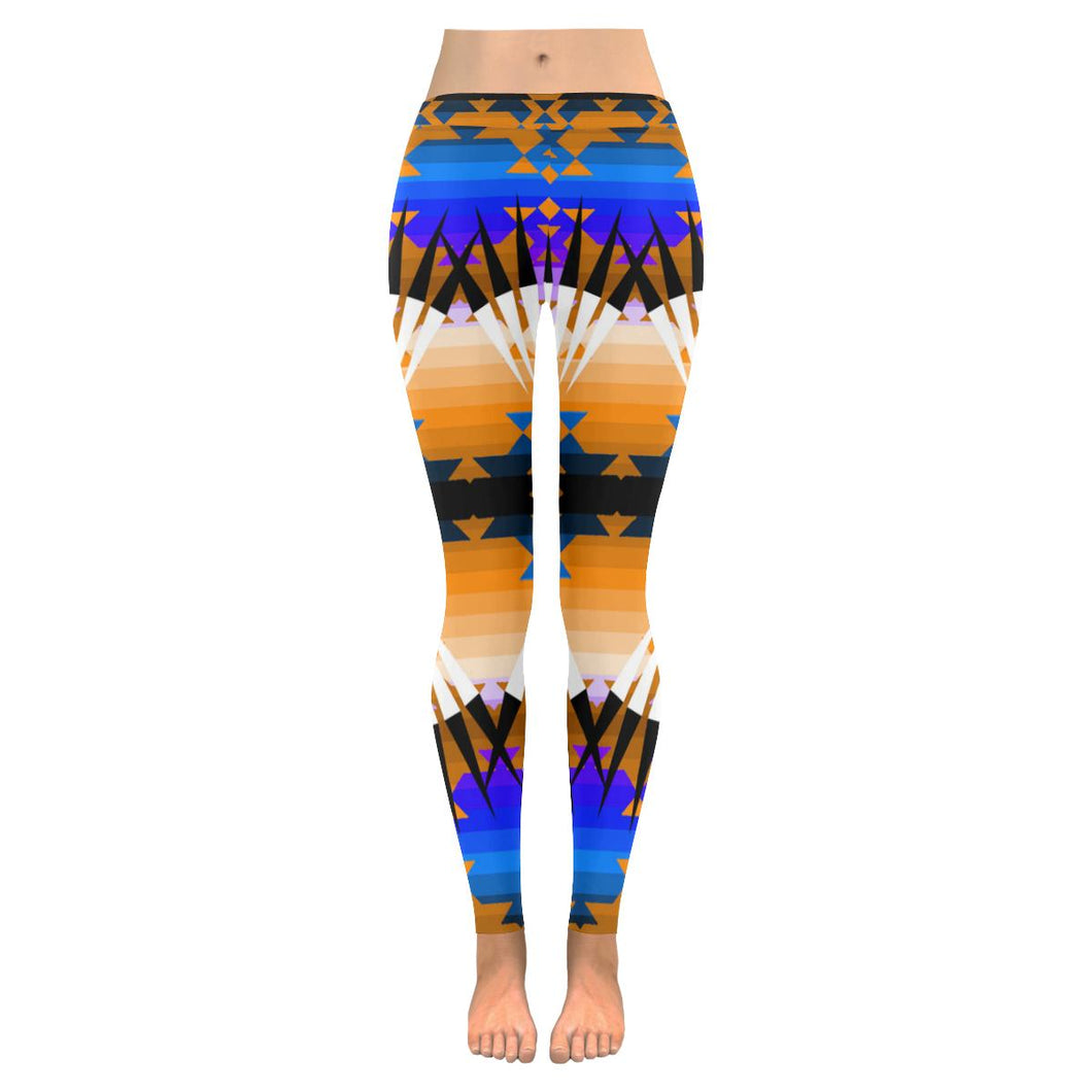 Alaska Ribbonwork Bustles Low Rise Leggings (Model L05) Low Rise Leggings e-joyer 