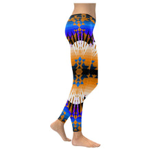 Load image into Gallery viewer, Alaska Ribbonwork Bustles Low Rise Leggings (Model L05) Low Rise Leggings e-joyer 
