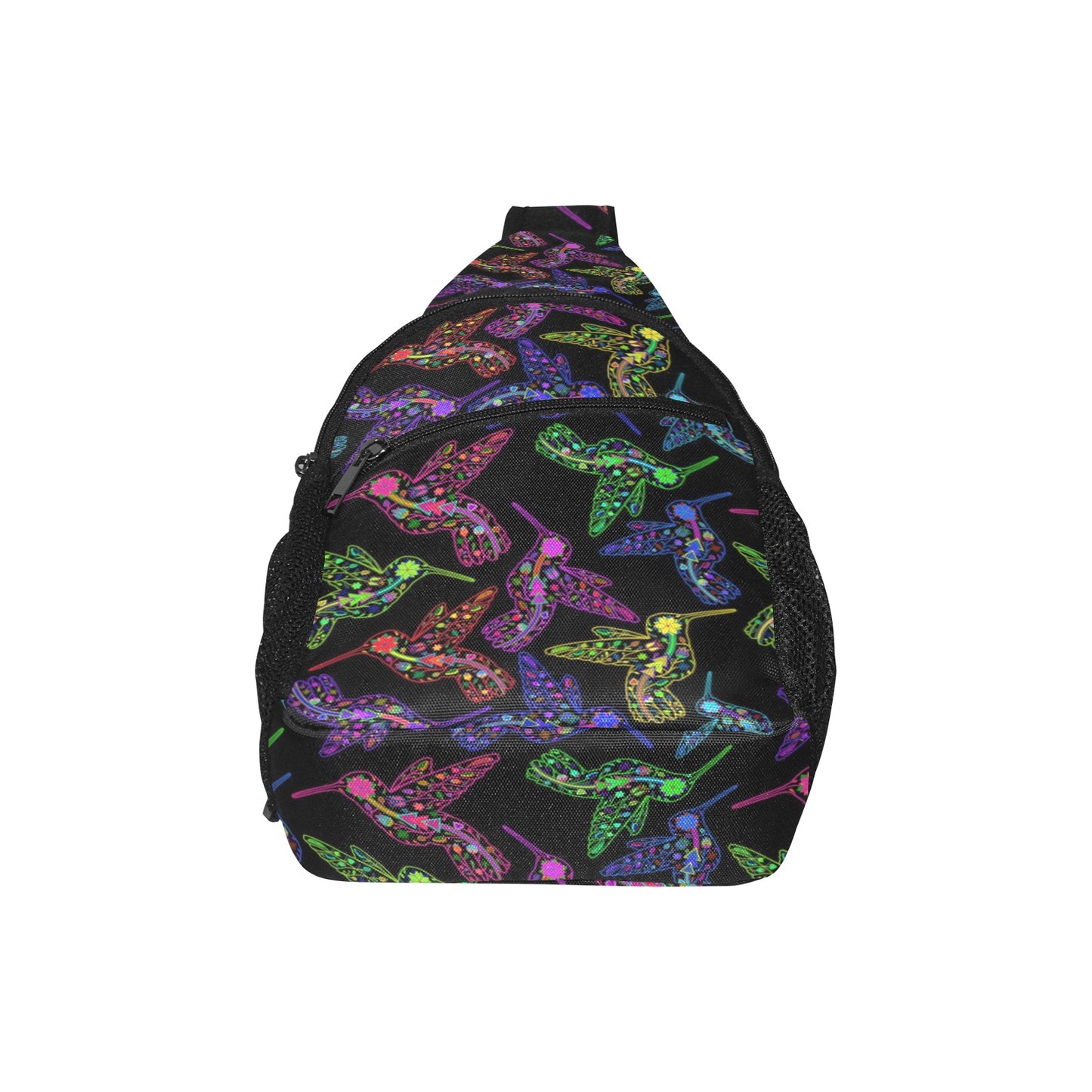 Neon Floral Hummingbirds Chest Bag