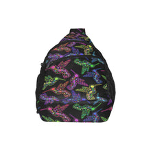 Load image into Gallery viewer, Neon Floral Hummingbirds Chest Bag
