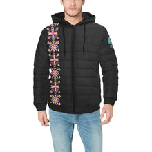 Load image into Gallery viewer, Carnival Lights Overlay Men&#39;s Padded Hooded Jacket
