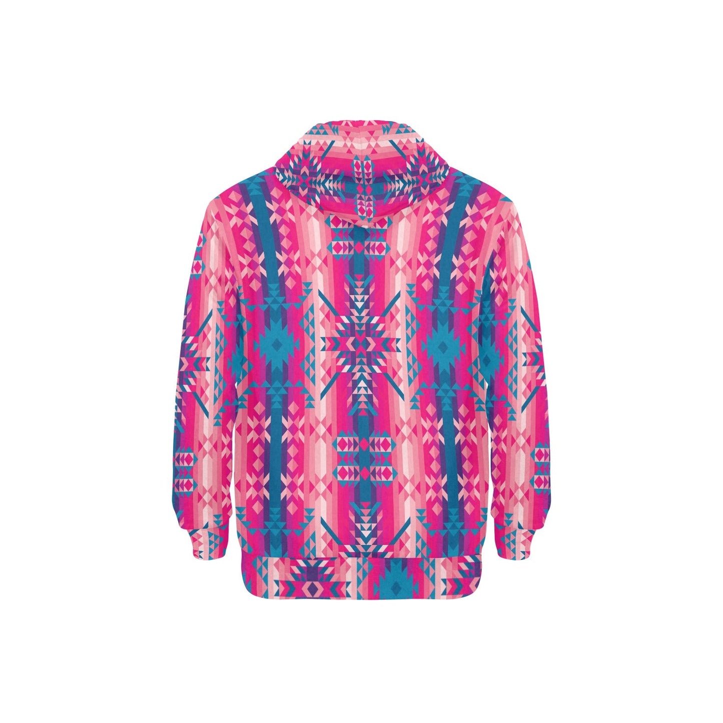 Desert Geo Blue Men's Long Sleeve Fleece Hoodie