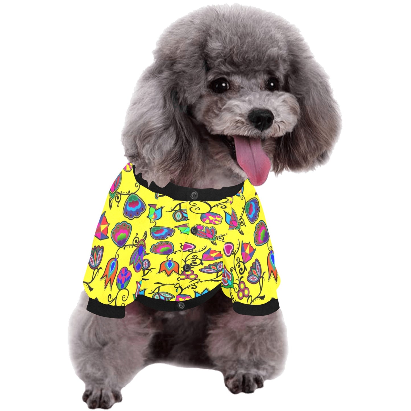 Indigenous Paisley Yellow Pet Dog Round Neck Shirt