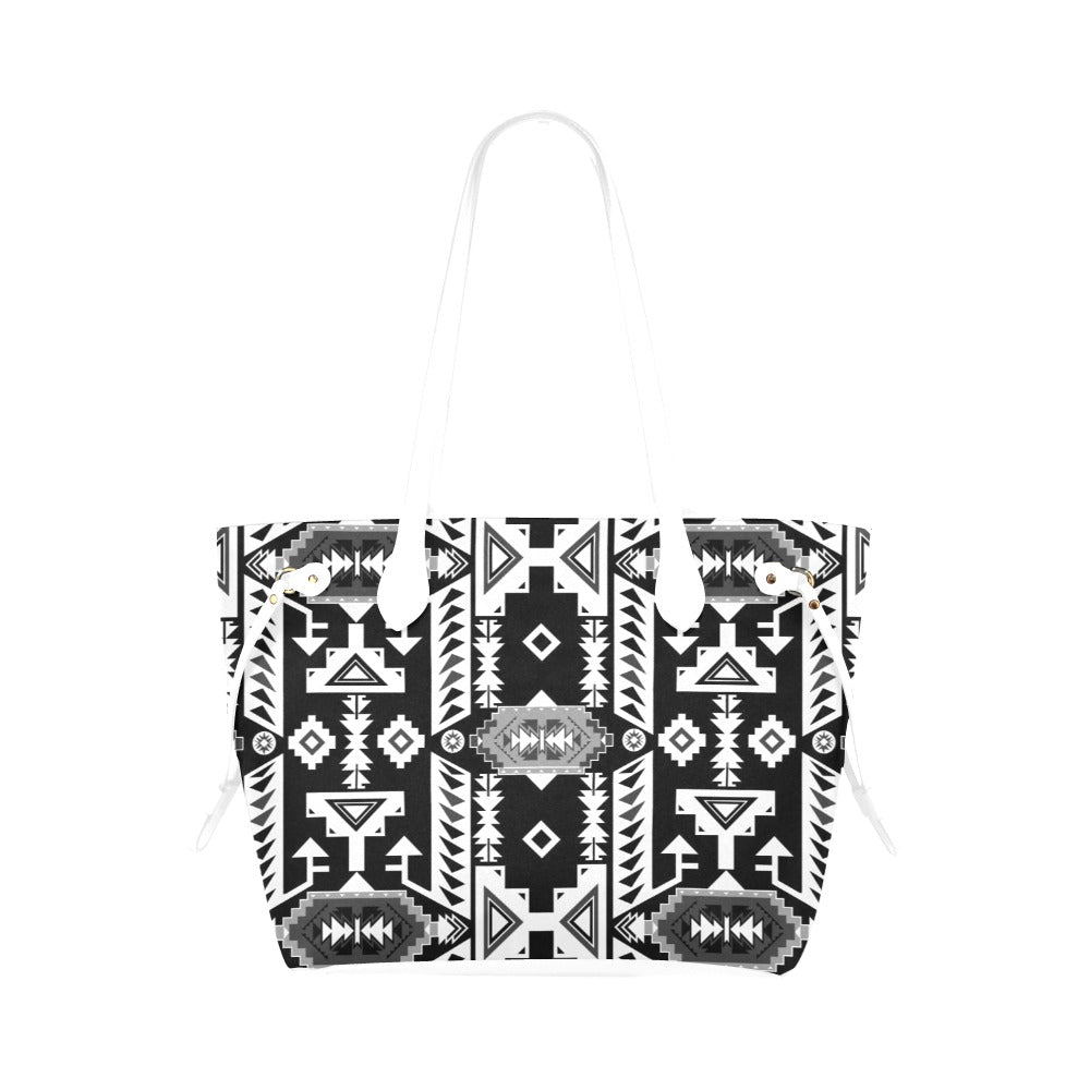 Chiefs Mountain Black and White Clover Canvas Tote Bag