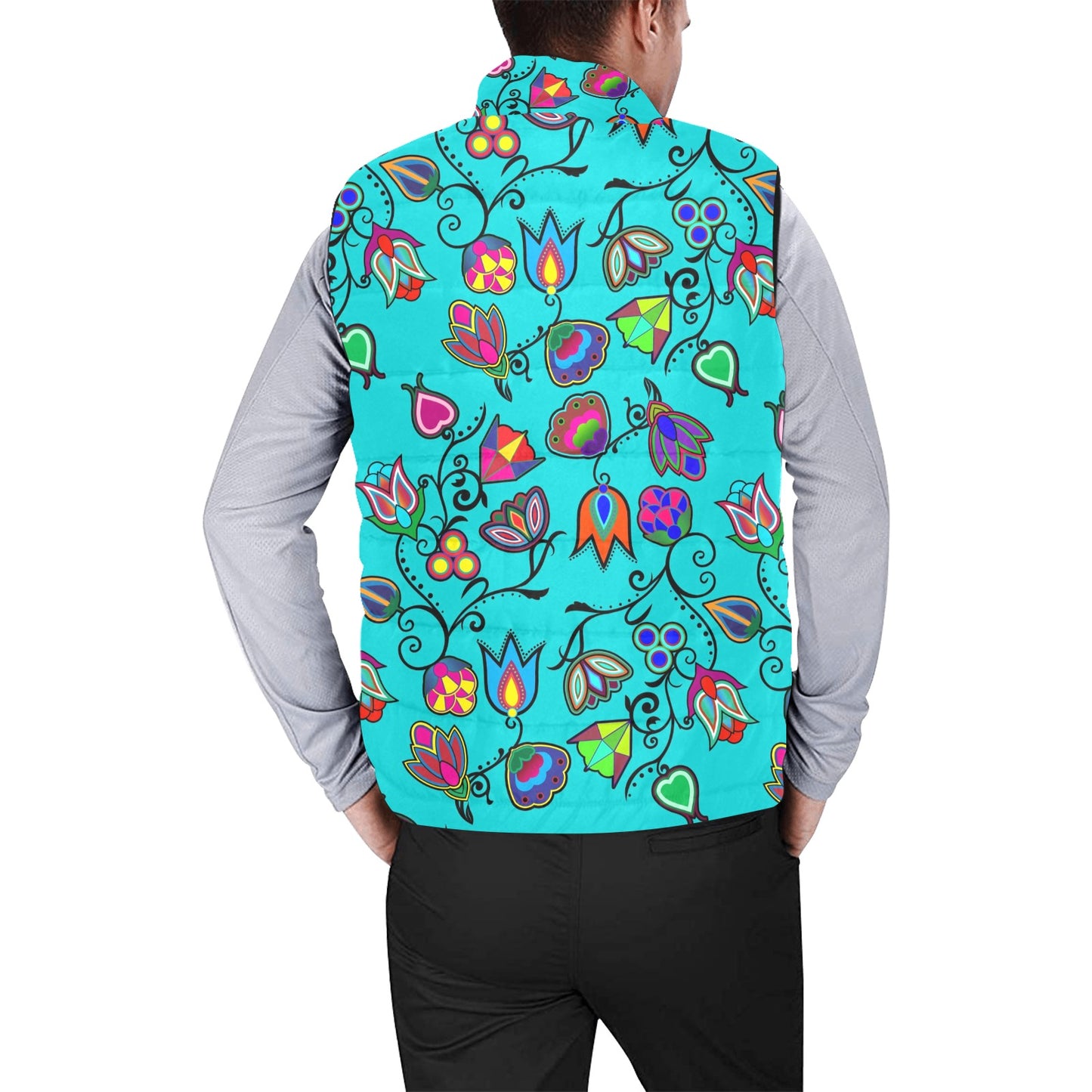 Indigenous Paisley Sky Men's Padded Vest Jacket