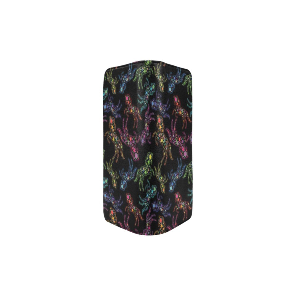 Neon Floral Horses Clutch