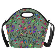 Load image into Gallery viewer, Indigenous Paisley Dark Sea Neoprene Lunch Bag/Large
