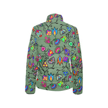 Load image into Gallery viewer, Indigenous Paisley Dark Sea Women&#39;s Stand Collar Padded Jacket
