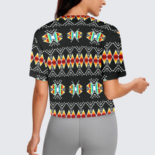 Load image into Gallery viewer, Sacred Trust Black Crop Top
