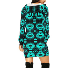 Load image into Gallery viewer, Dark Teal Winter Camp Hoodie Dress
