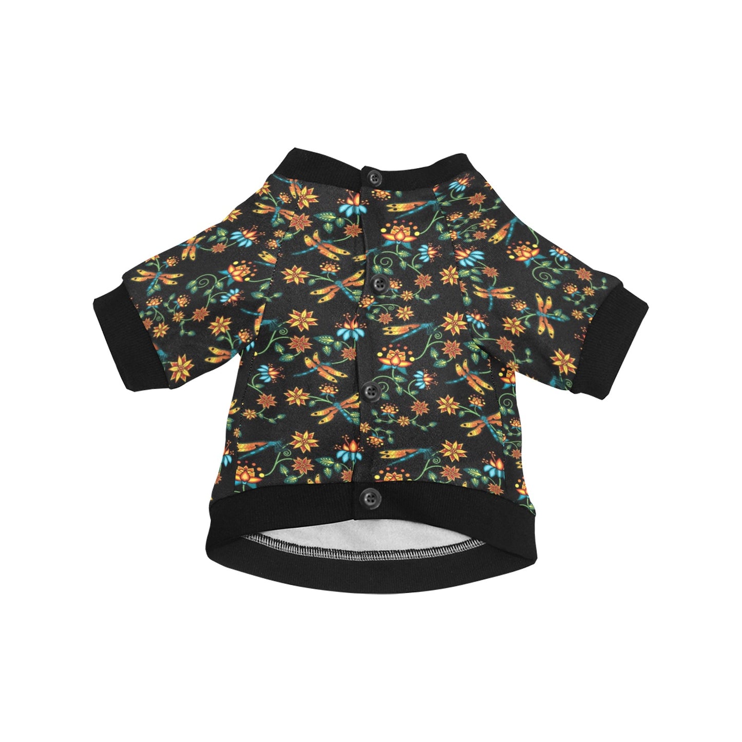 Dragon Lily Noir Pet Dog Round Neck Shirt