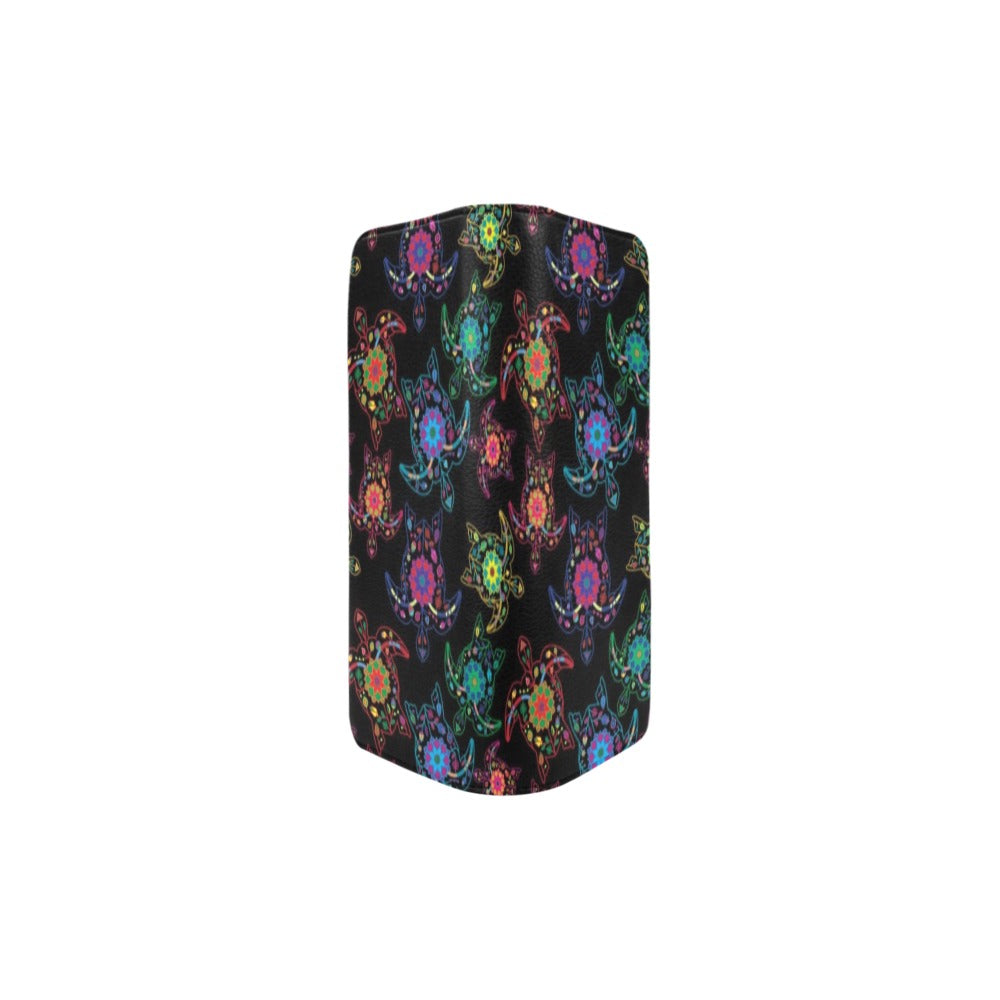 Neon Floral Turtle Women's Clutch Purse