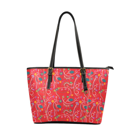 Fresh Fleur Fire Leather Tote Bag