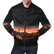 Load image into Gallery viewer, Sunset Tipis Bomber Jacket for Men
