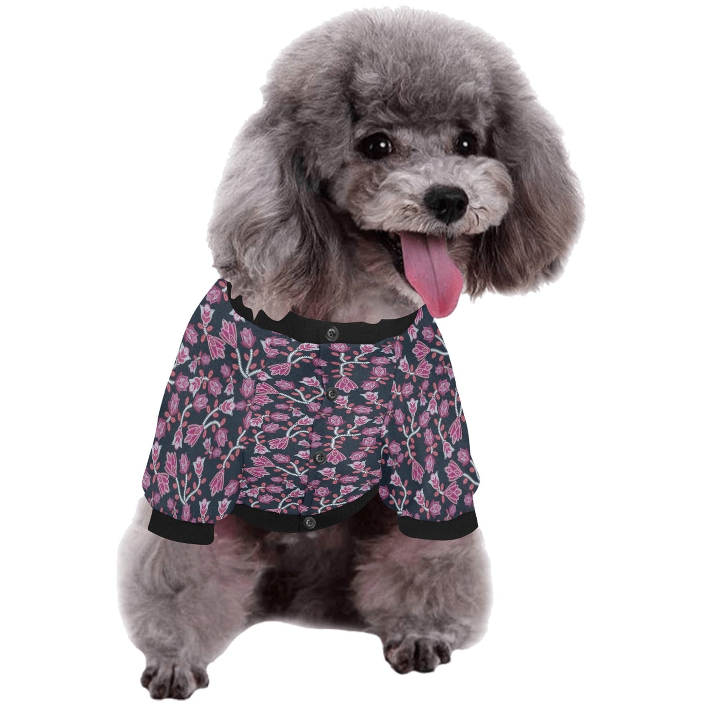 Beaded Pink Pet Dog Round Neck Shirt