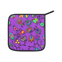 Load image into Gallery viewer, Indigenous Paisley Dark Orchid Oven Mitt &amp; Pot Holder
