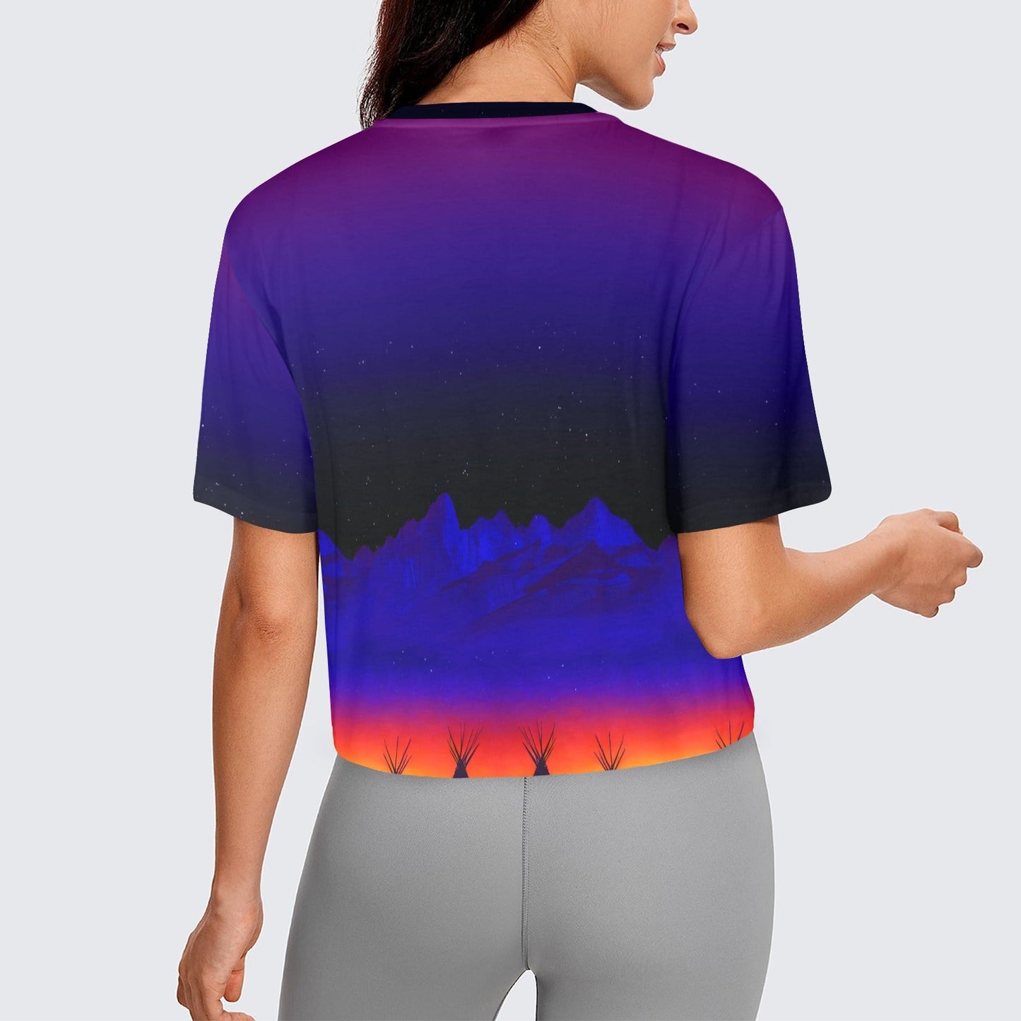 Teepees Northern Lights Crop Top