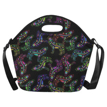 Load image into Gallery viewer, Neon Floral Wolves Neoprene Lunch Bag/Large
