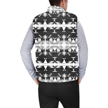 Load image into Gallery viewer, Between the Mountains Black and White Men&#39;s Padded Vest Jacket
