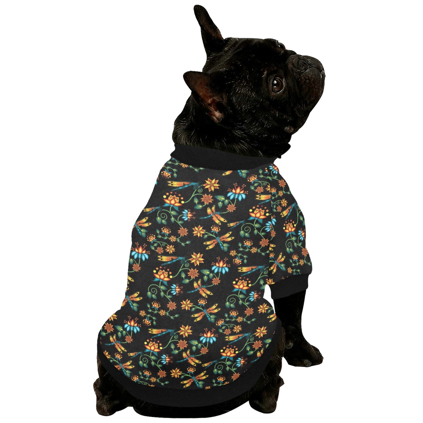 Dragon Lily Noir Pet Dog Round Neck Shirt