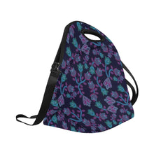 Load image into Gallery viewer, Beaded Blue Nouveau Neoprene Lunch Bag
