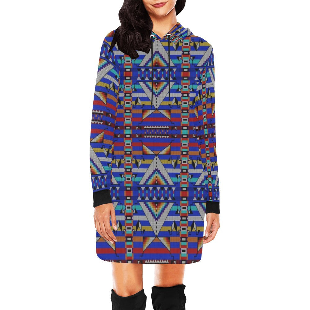 Medicine Blessing Blue Hoodie Dress